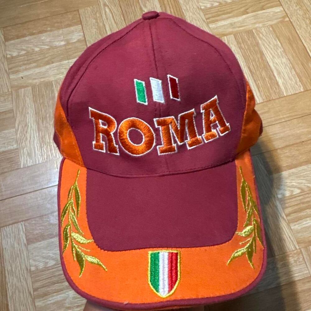 Y2k 00s Rare AS Roma cap with orange and maroon color